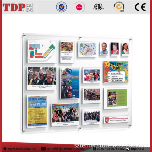 multi pocket clear acrylic information board/acrylic school bulletin board